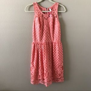 NWT Xhileration Coral Crochet Dress